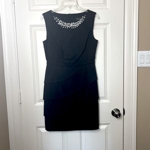 Connected Black Dress with Pearl Details Sz 10P